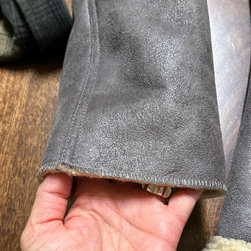 Zara gray with Cream Shearling Jacket - Picture 7 of 12